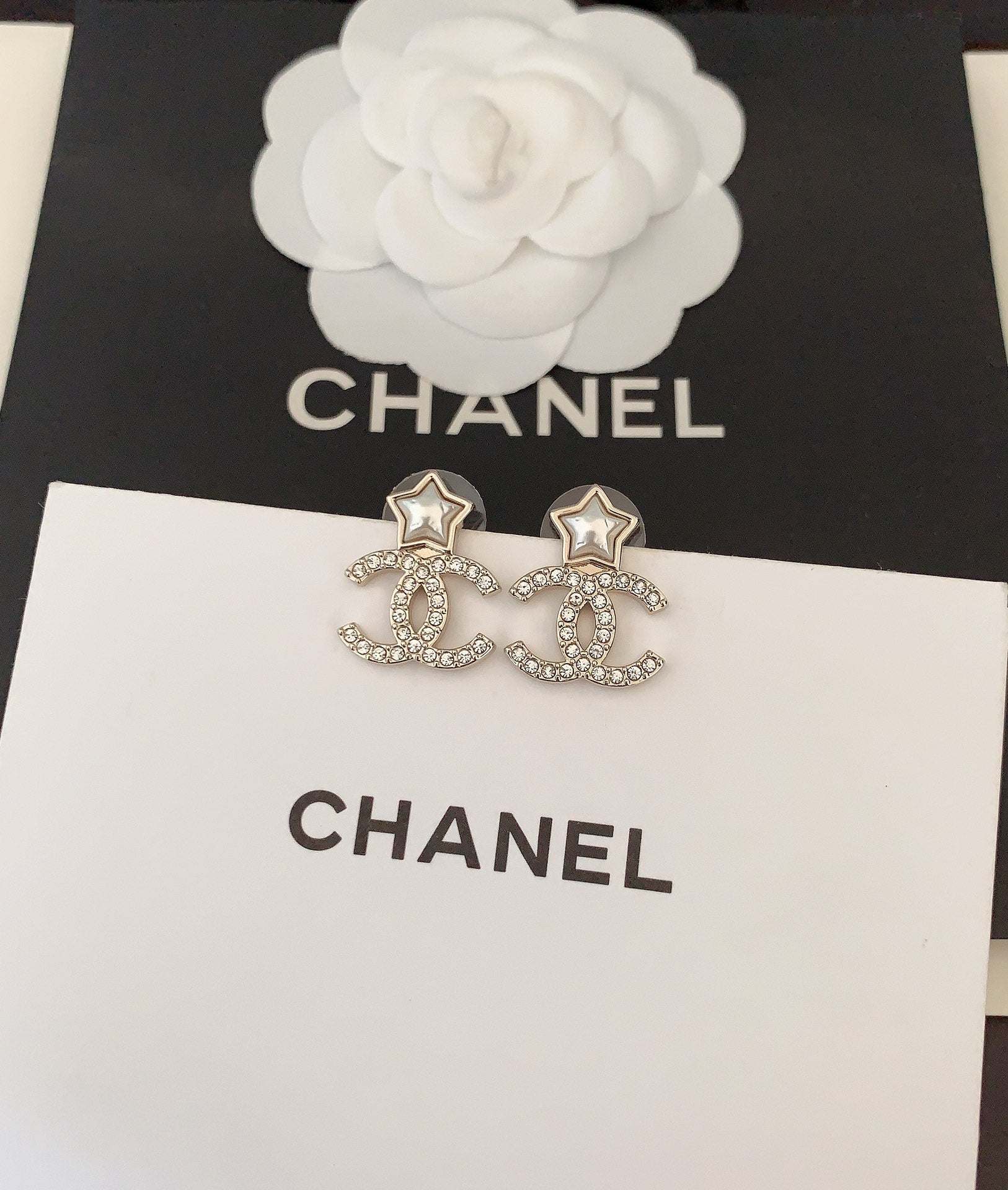 18K Chanel Star Crystals Earrings