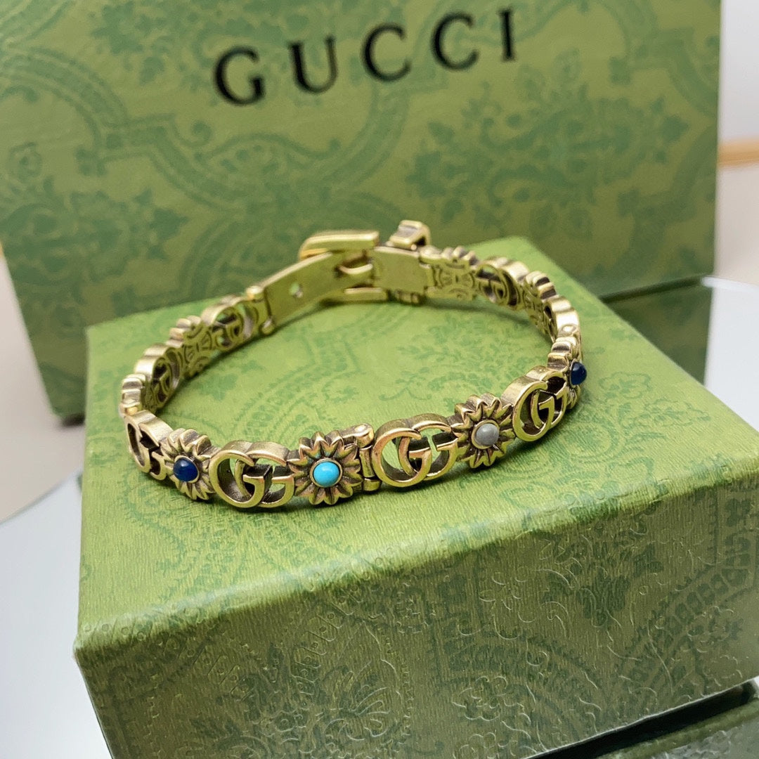 18K Gucci Double Flowers Bracelet