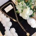 18K Chanel Gold Leather Necklace