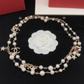 18K Chanel No.5 Star Long Pearl Necklace