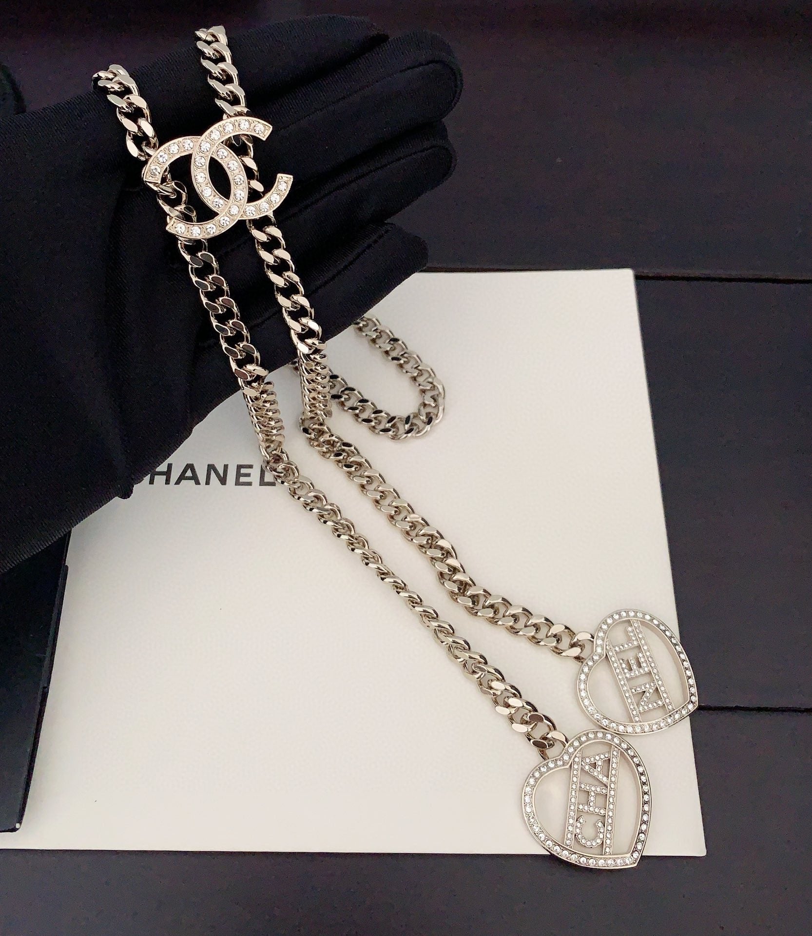 18K Chanel Heart Chain Necklace