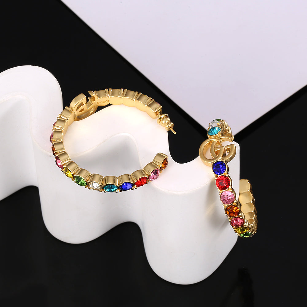 18K Gucci Double Circle Earrings