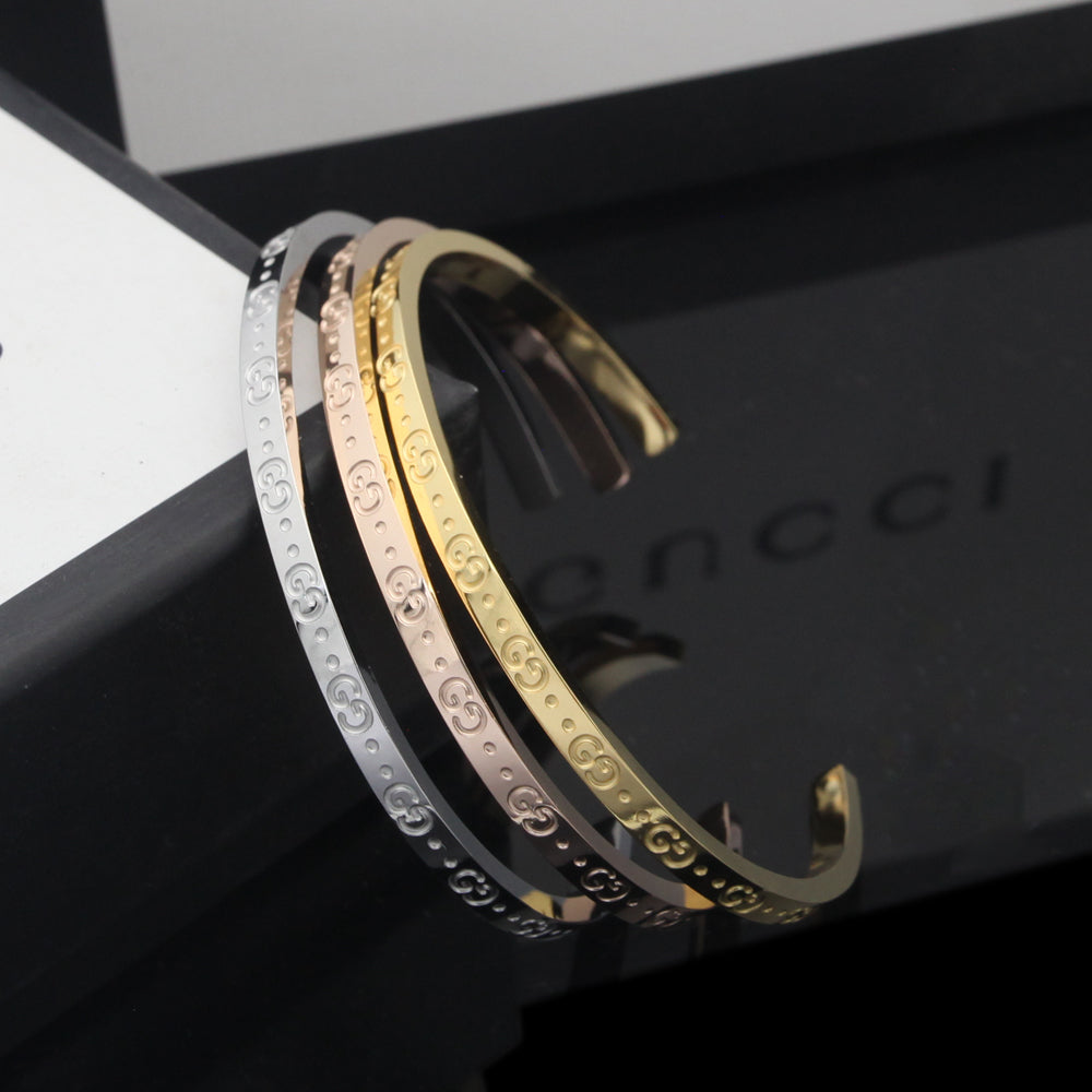 18K Gucci Double Icon Open Cuff Bracelet