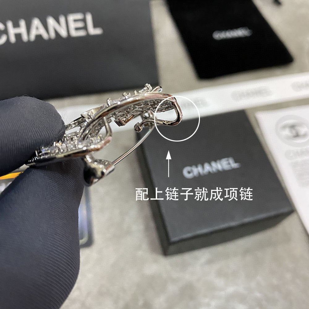 18K Chanel Camellia Crystals Brooch