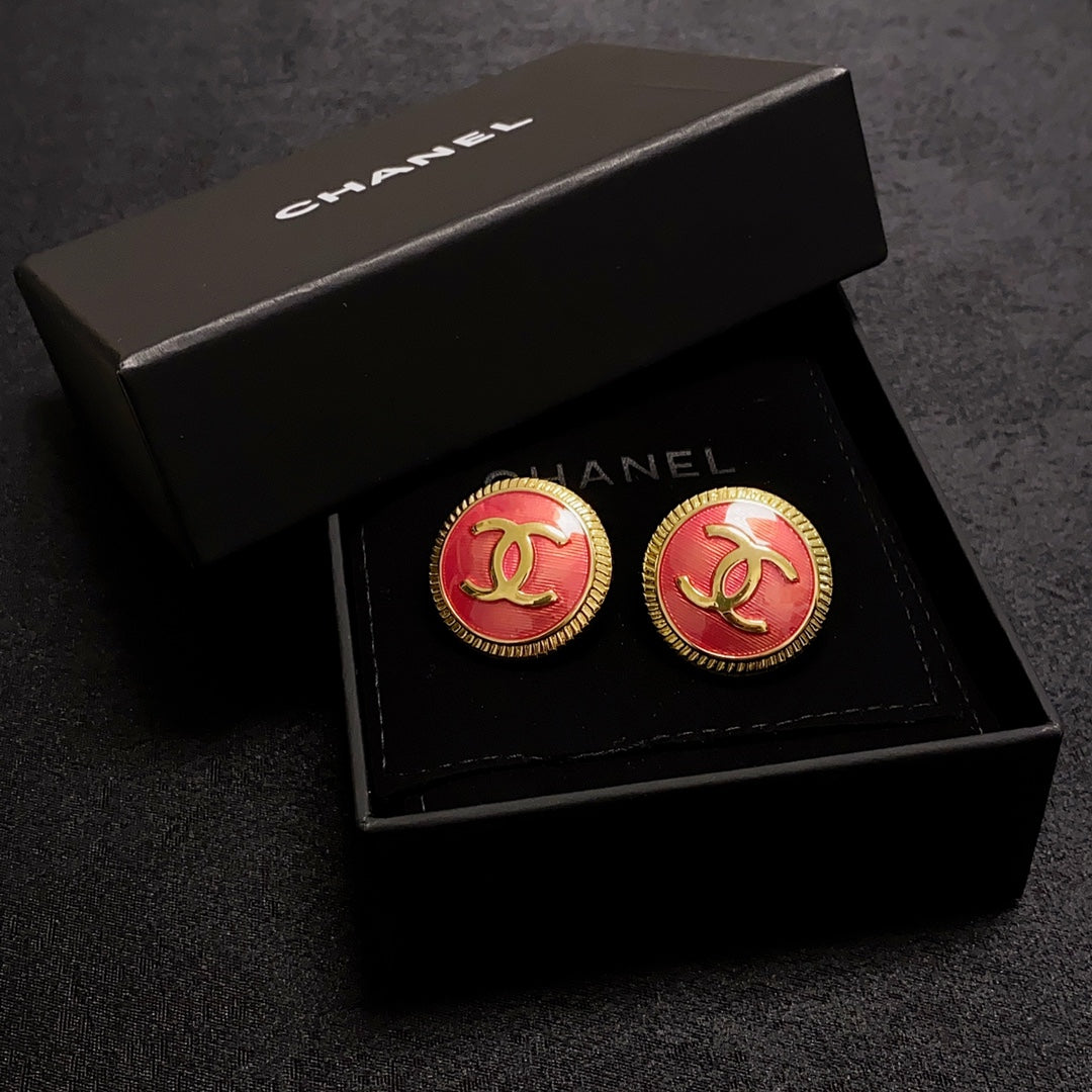 18K Chanel Red Earrings