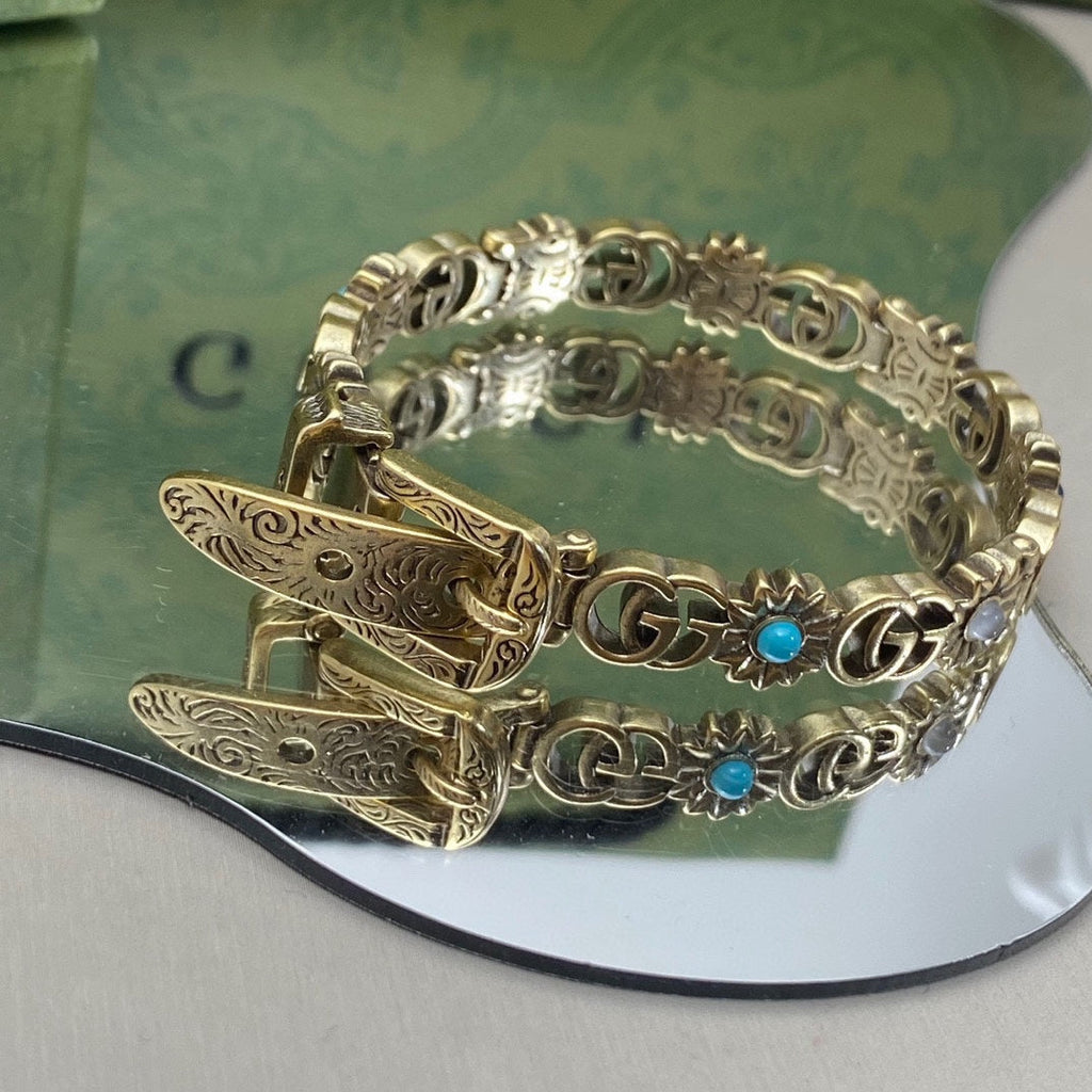 18K Gucci Double Flowers Bracelet