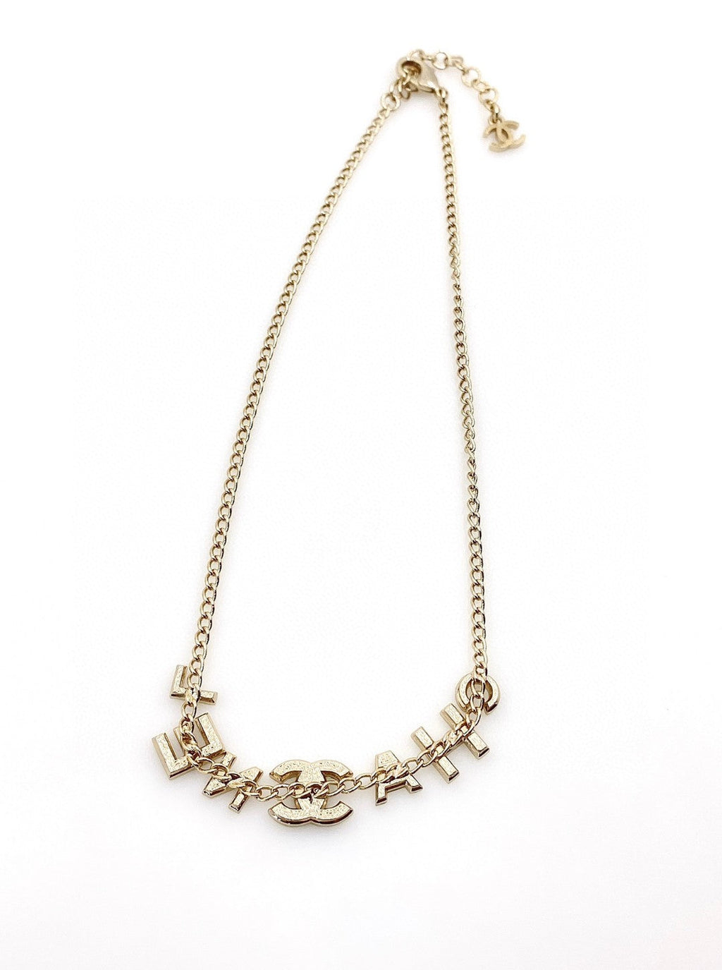18K Chanel Script Diamonds Necklace