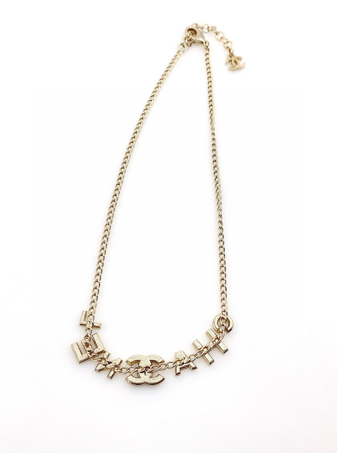 18K Chanel Script Diamonds Necklace