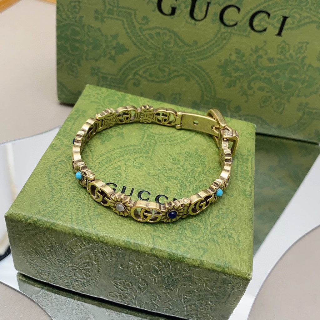 18K Gucci Double Flowers Bracelet