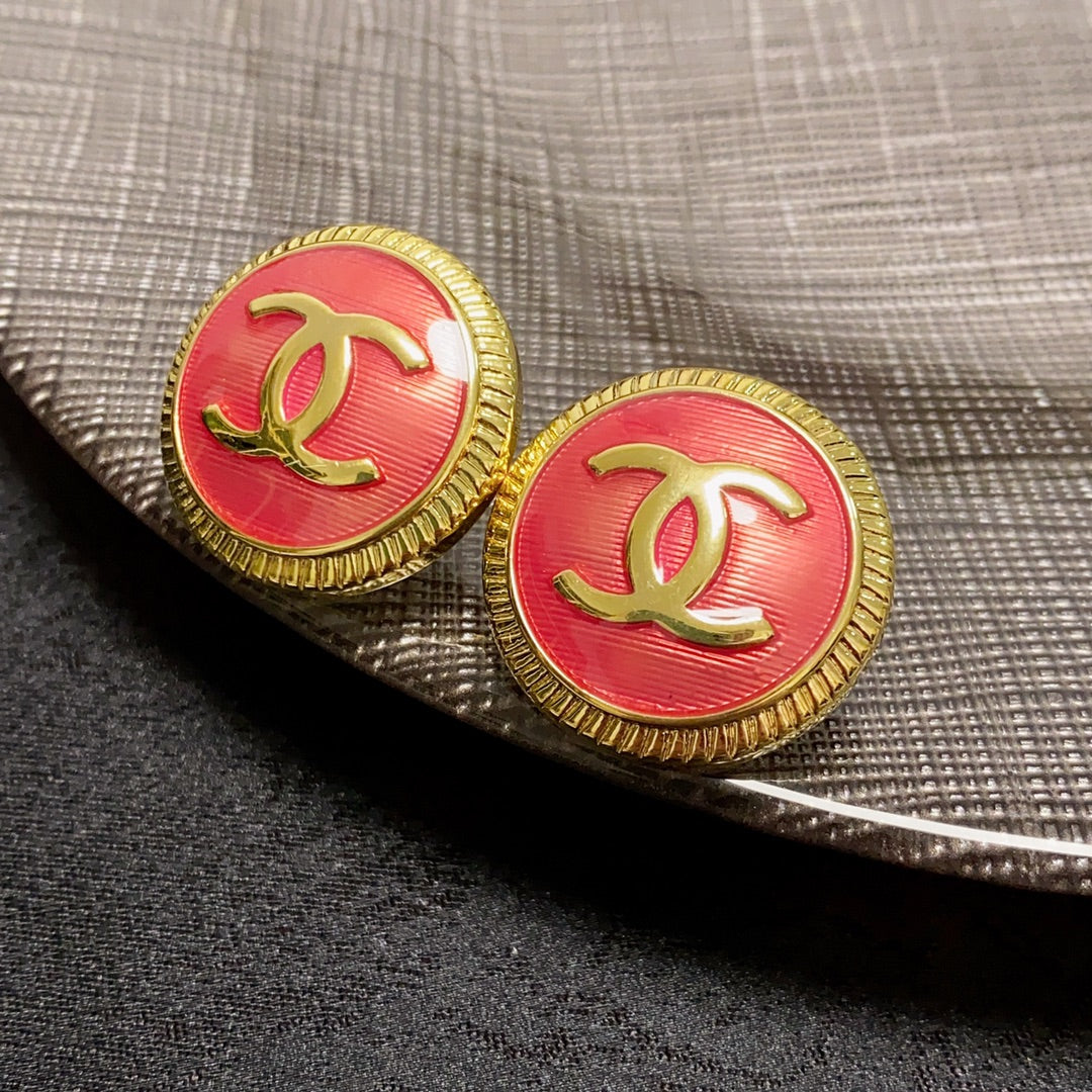 18K Chanel Red Earrings