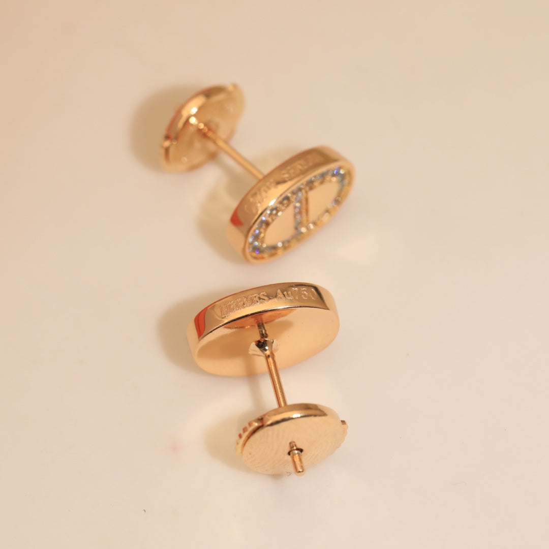 18K Hermes Mini Farandole Diamond Earrings