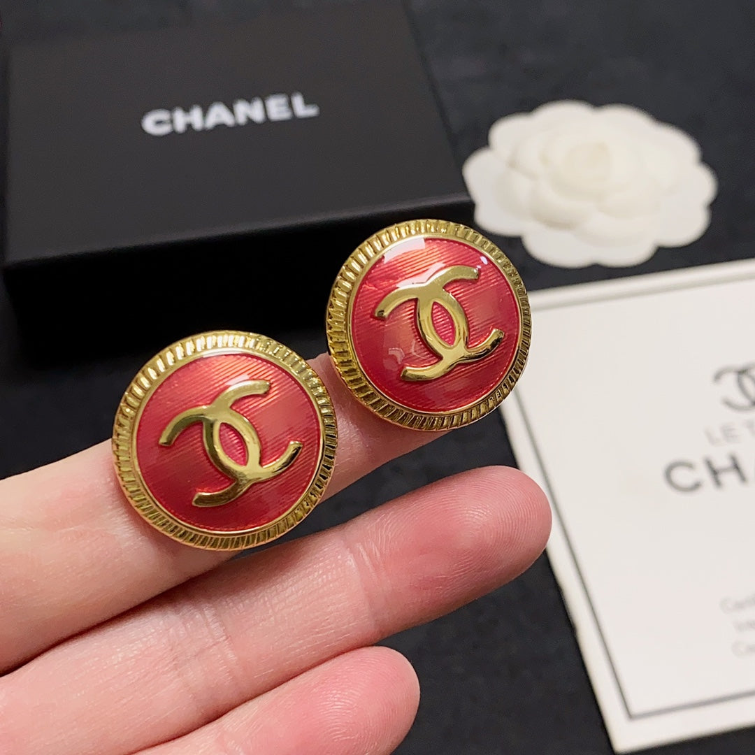 18K Chanel Red Earrings