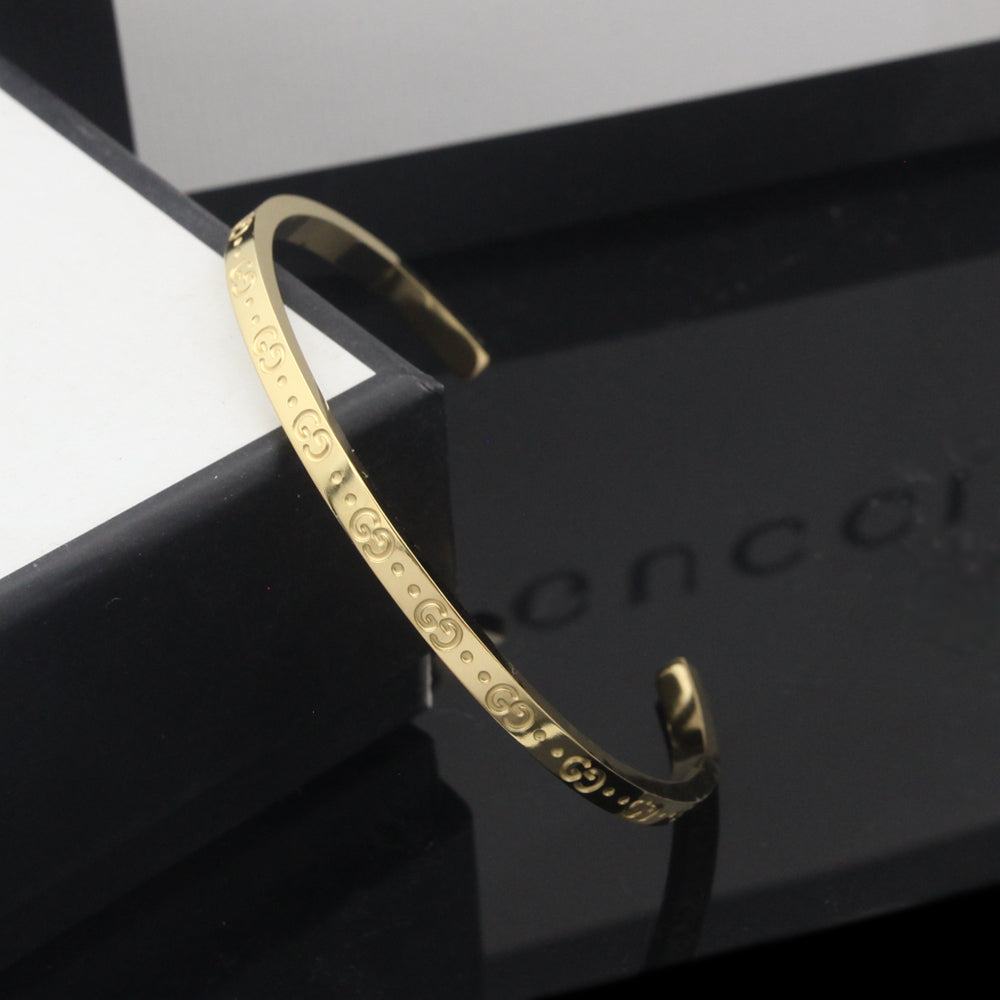 18K Gucci Double Icon Open Cuff Bracelet