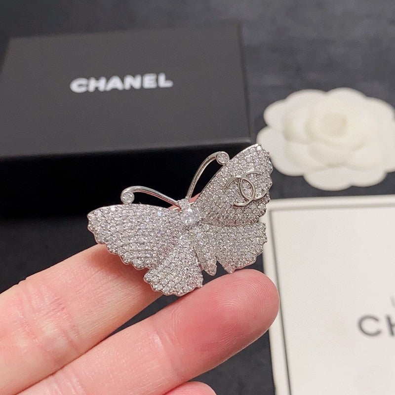 18K Chanel Full Diamond Butterfly Brooch
