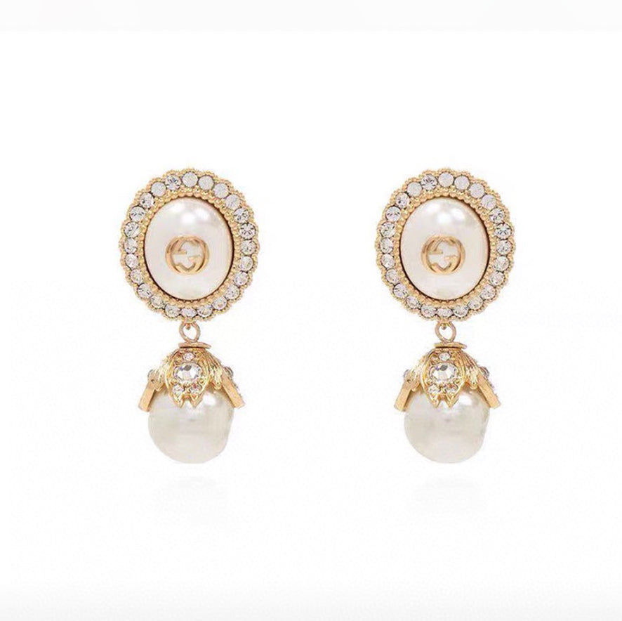 18K Gucci Double Pearl Earrings