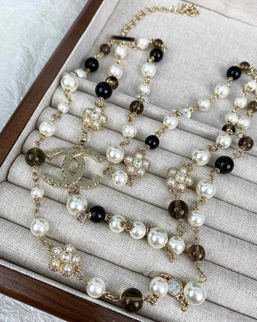 18K Chanel 24B Long Pearls Necklace