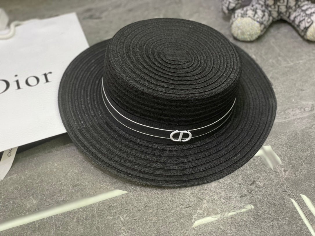 Dior Linen Flat Cap - White / Black