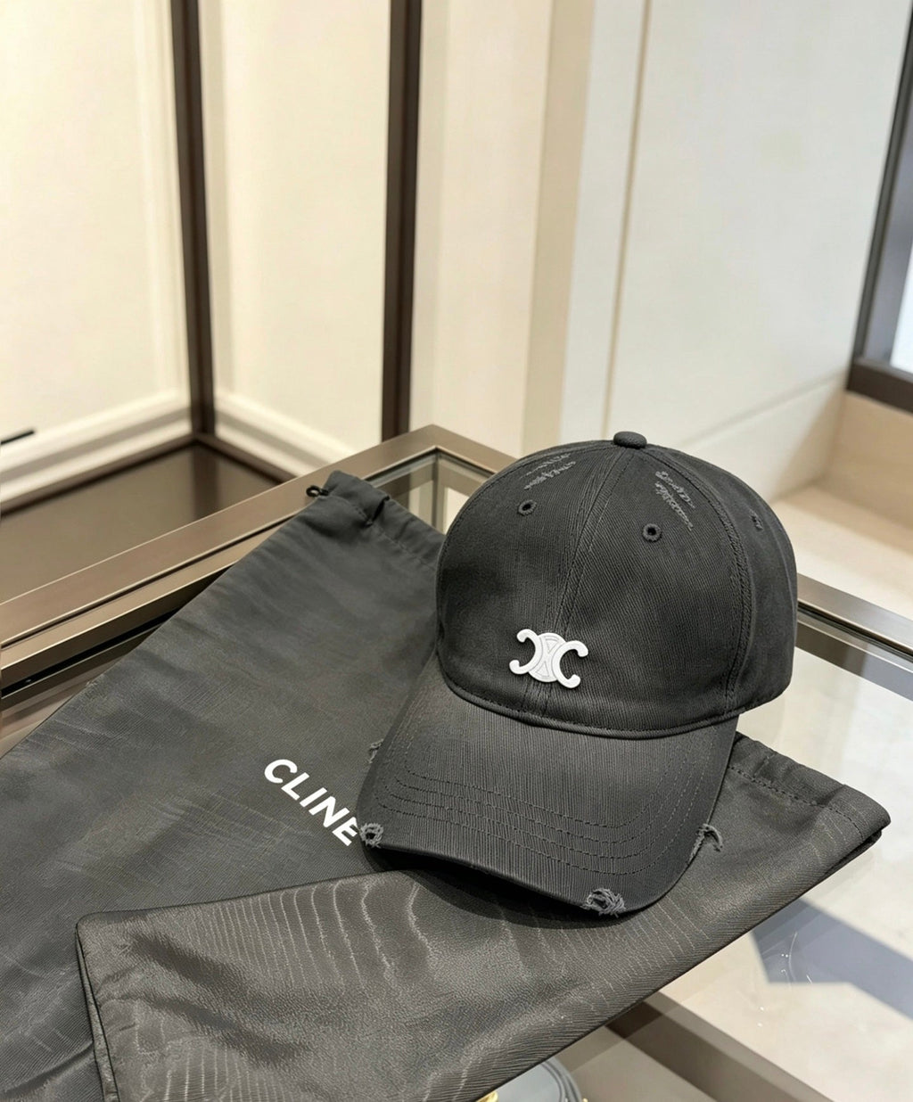 Celine Vintage Distressed Baseball Cap