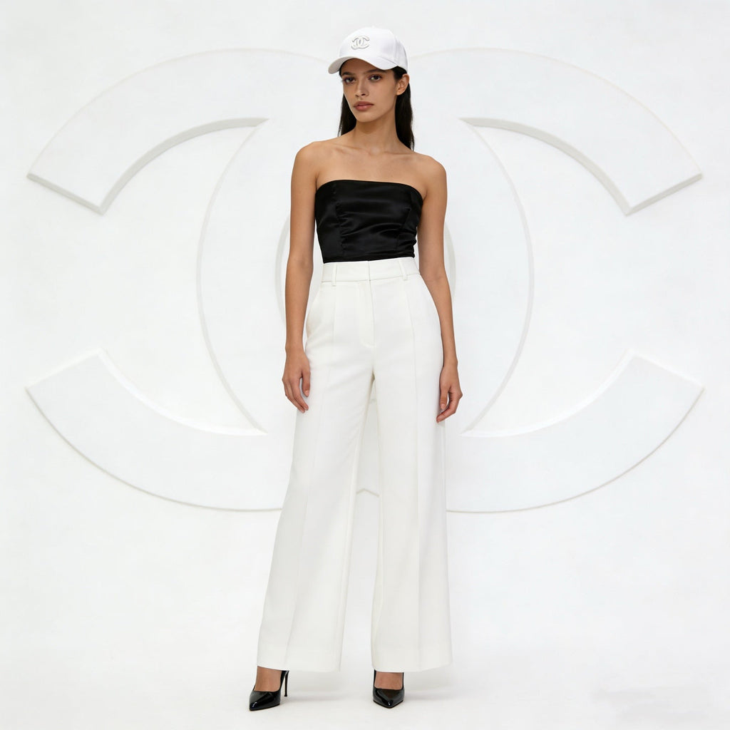 Chanel Baseball Cap - White / Black