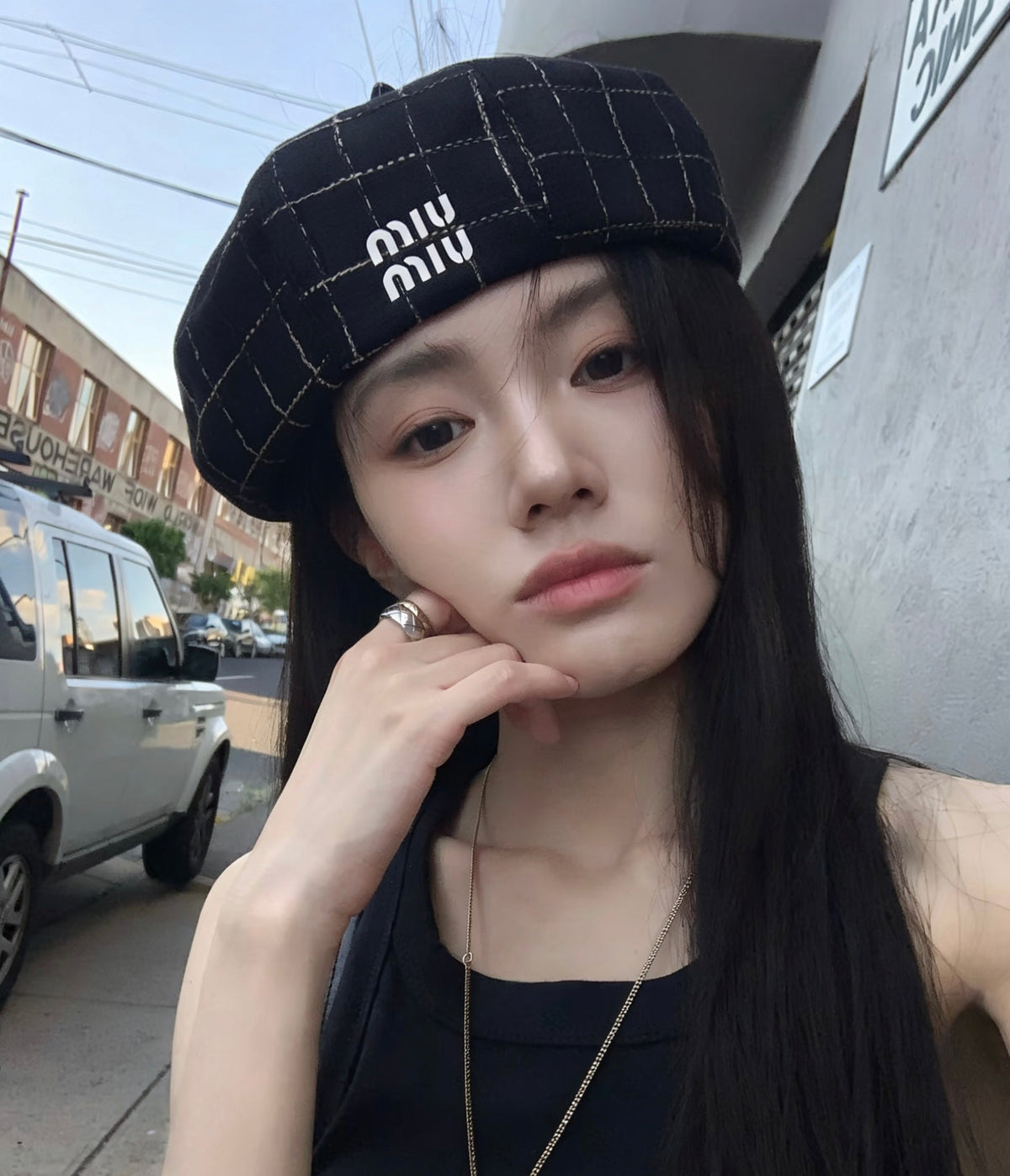 Miu Miu Check Beret