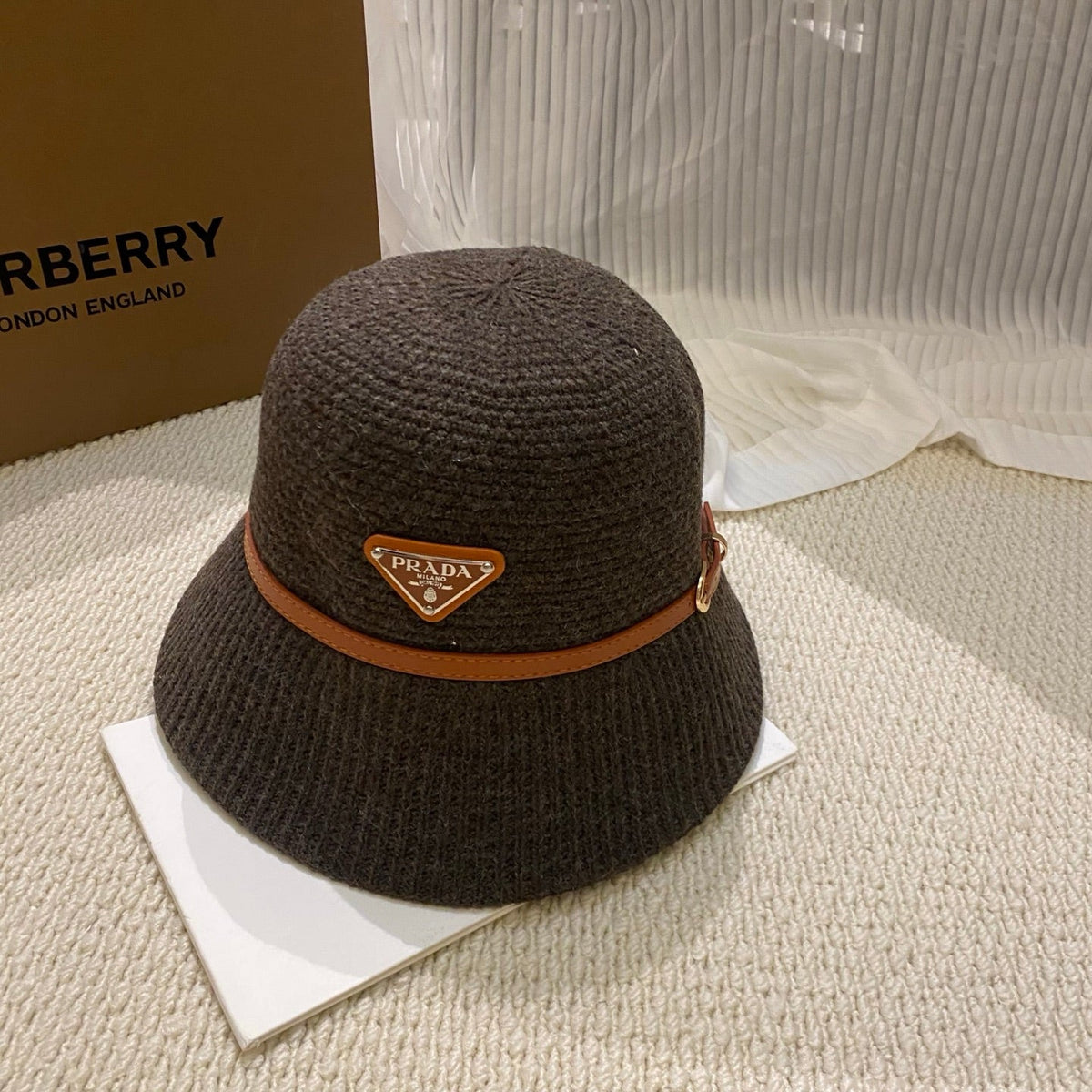 Prada Knitted Bucket Hat